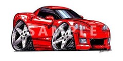 American Muscle Sports Car Cartoon T-Shirt #9073 corvette automotive art