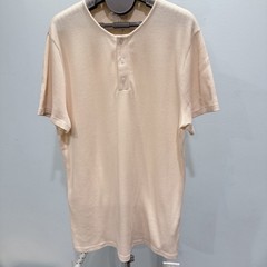 Octobre Editions Waffle Knit Henley T-Shirt Organic Cotton Cream Men’s L