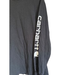 Carhartt Men K231 Loose Fit Long Sleeve Graphic Logo T-Shirt Black M Chore Ranch