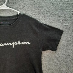 Champion Shirt Adult Small Gray Spell Out Logo Athleticwear Sports Casual Preppy