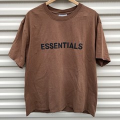 FOG Fear of God Essentials x SSENSE Rain Drum Brown T-Shirt Applique Logo Men XL