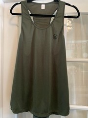NELEUS Men’s LARGE Olive Dry Fit Logo Muscle Mesh Gym Workout Exercise Tank Top!