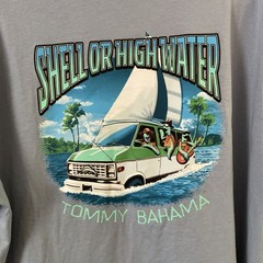 Men’s size XL Tommy Bahama Blue Graphic Pocket T-Shirt Beach Summer Cotton Cool