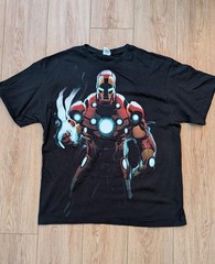 Vintage Marvel Iron Man Black Shirt Delta Pro Weight Y2K Sizez XL