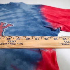 Boston Red Sox T-Shirt Mens XL Blue Red Tie Dye Spiral Logo MLB Liquid Blue