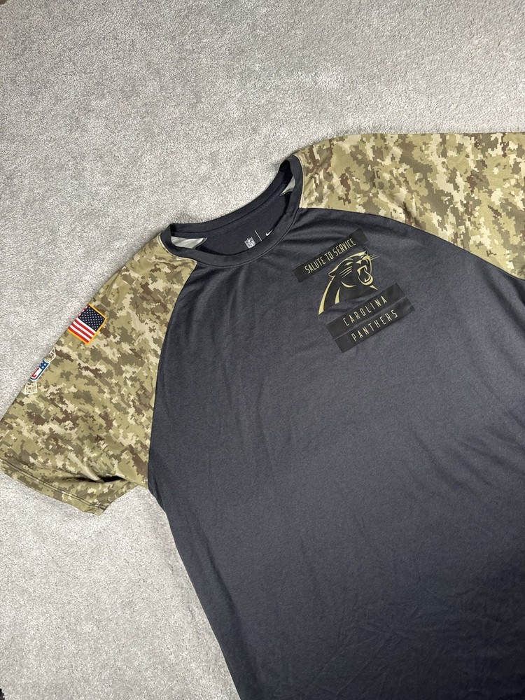 Nike Dri-fit Carolina Panthers Salute To Service NFL On Field Shirt XXL Camo