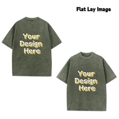 Mens Vintage Wash T Shirt Custom Front Back Print Personalized Photo Text Tee