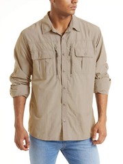 UPF 50+ Mens Quick Dry UV Protection Shirts Long Sleeve Hiking Fishing Work Tops