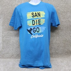 District San Diego California Surf Graphic T-Shirt Blue Size M