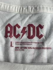 AC/DC Graphic T-Shirt Mens Large Cream Highway To Hell 1979 Tour Rock Band Tee