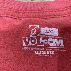 Volcom Mens T Shirt Size Large Short Sleeve Heathered Red Slim Fit Fitted