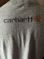 CARHARTT T-Shirt Grey Short Sleeve, Loose Fit Up To 48” Chest Large