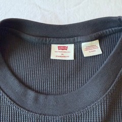 Levi’s Henley Shirt Mens XL Long Sleeve Waffle Knit Thermal Dark Gray