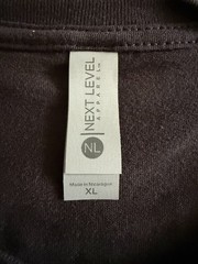 Next Level Cotton Short Sleeve T-Shirt 3600 Black Sizes L and XL