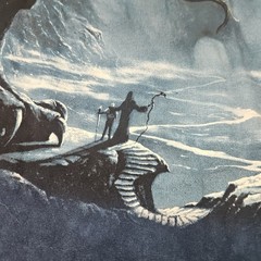 Vintage The Mountain T Shirt Men’s Medium Blue Dragon Wizard Leather Tag
