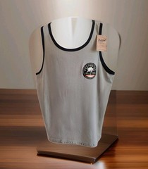 New US Vintage Men’s Sz Lg Shirt Tank Muscle Silver 100% Cotton NWT MSRP $29.95
