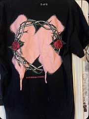 XPLR Design Studios Black XL Double-Sided Rose Graphic Crew Neck Cotton Tee
