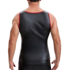 Men’s Faux Leather Sleeveless Vest Slim Fit Elastic Sexy Nightclub Punk Crop Top