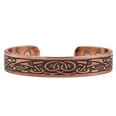 Pure Copper Magnetic Heavyweight Cuff Bracelet for Men, with 8 Magnets 3500 G…