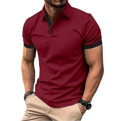 Men’s Color Polo Shirt Slim Fit Casual Gym Tshirt Fashion Tee English Style Gift
