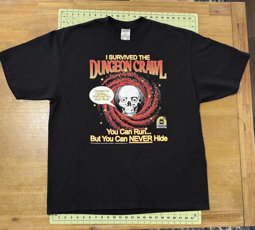 Shaka Wear SuperMaxHeavy Skull Dungeon Crawl Graphic Print Black Tee 2XL