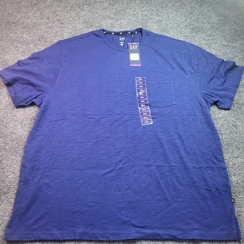 GAP Mens XXL Blue Slub Cotton Pocket T-Shirt Short Sleeve New With Tags