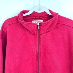 L.L. Bean vintage red full zip cotton blend sweatshirt jacket cabincore outdoor