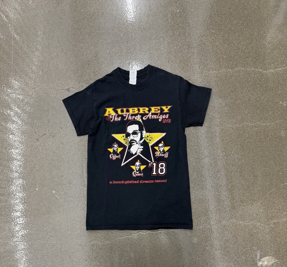 DRAKE Aubrey & the Three Migos 2018 Tour Concert Shirt Size S Rap tee Hip Hop