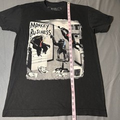 Riot Society T-Shirt Monkey Business Graphic Black Cotton Funny Tee Men’s Small