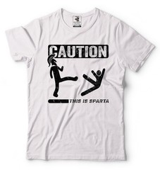Caution This Is Sparta Cool T-shirt Funny Tee Shirt Spartan T-shirts Gym T-shirt