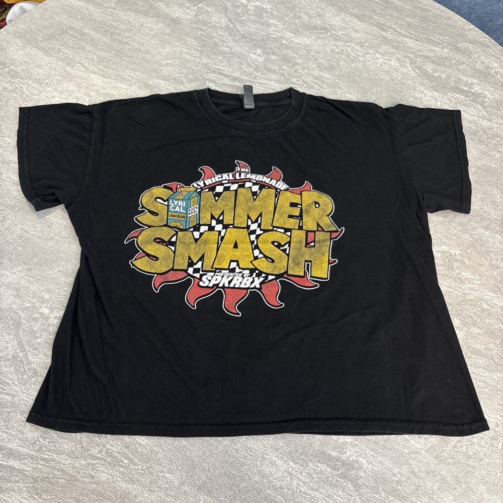 Lyrical Lemonade Summer Smash 2024 Spkrbx T Shirt Medium Crop Black Travis Scott