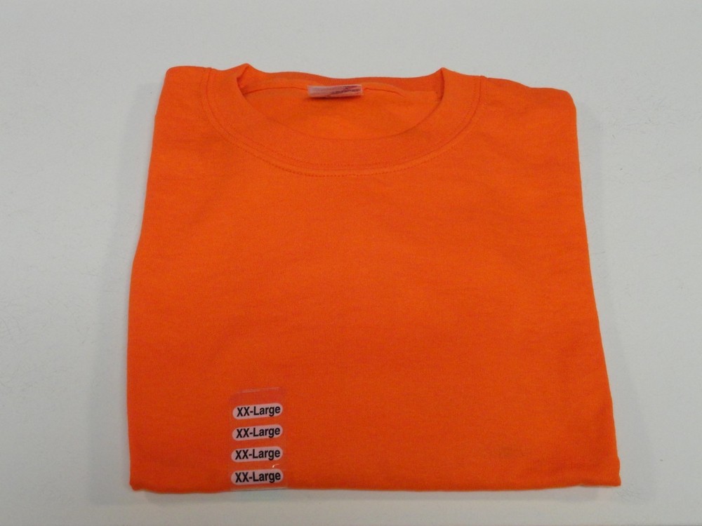 Gildan Ultra Blend Cotton Sleeve T-shirt 2XL 3XL M Bright Orange No Pocket D26