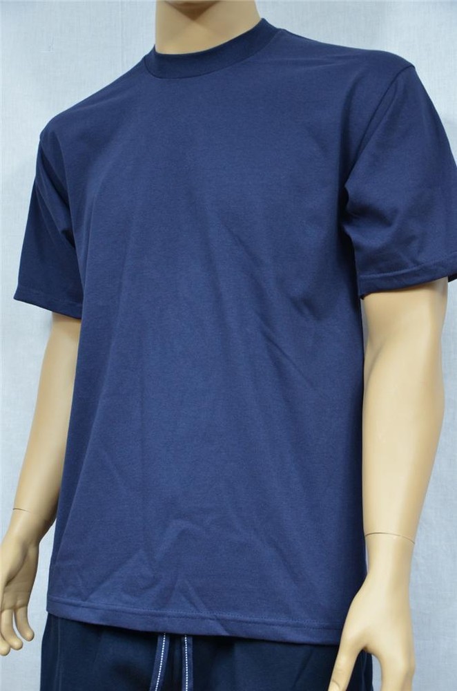 2 NEW PROCLUB S-5XLT HEAVY WEIGHT T-SHIRTS NAVY BLUE PLAIN TEE PRO CLUB BLANK