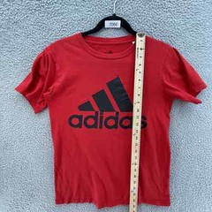 Adidas The Go-To Tee Men Small Red Big Black Logo Casual Comfort Breathable