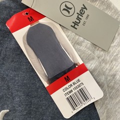 HURLEY Men’s Raglan Tee Shirt Colorblock Long Sleeve Pullover BLUE/GRAY MEDIUM