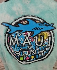 MAUI & SONS (M) Men’s Shark Fintastic Celadon Green Medium T-Shirt