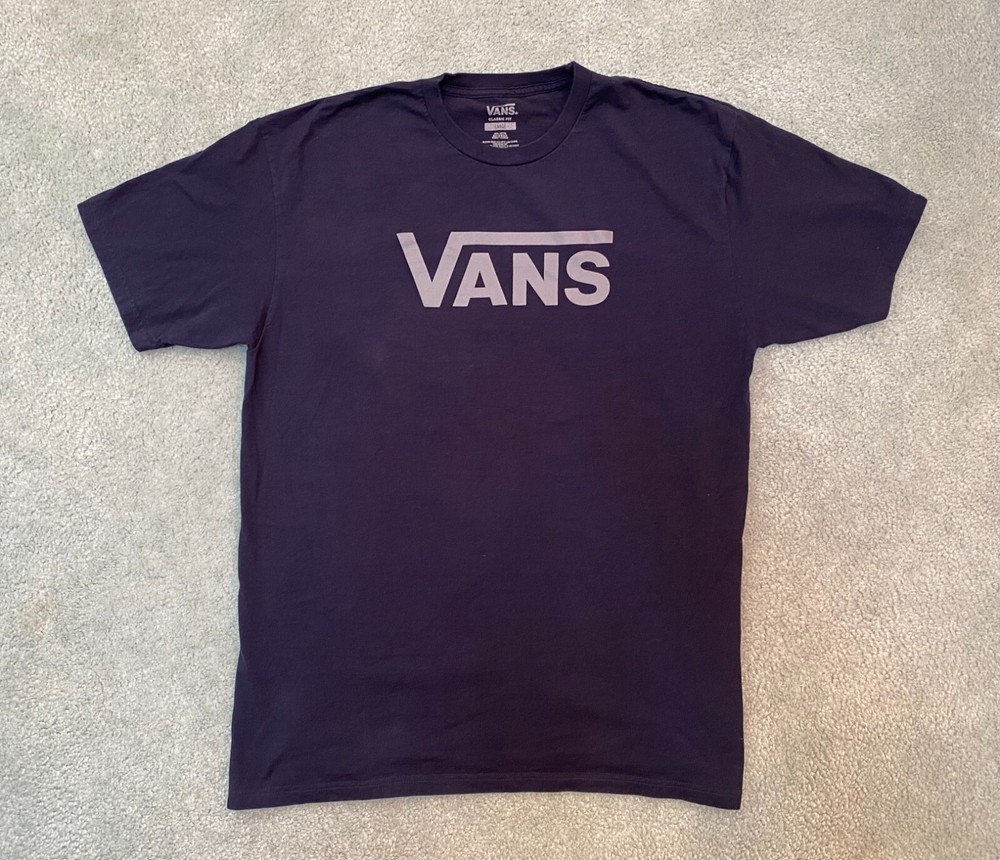 Vans Classic Tee Classic Fit Navy/Frost Gray Size Large