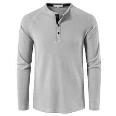 Zonbailon men’s T-shirt men’s Polo solid color bottomed shirt long sleeve