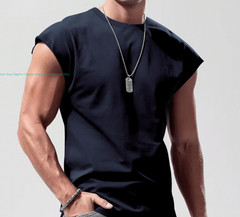 Mens Sleeveless T-Shirts Workout Tank Tops Cut Off Shirts Gym Summer Casual Tee