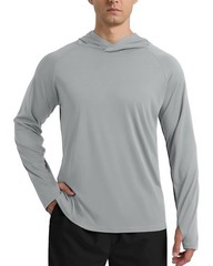 Long Sleeve Men’s Fishing Hoodies UV Protection UPF 50+ Outdoor Shirts for Men