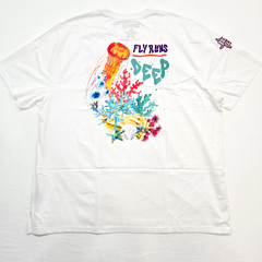 Born Fly Men’s Big & Tall T-Shirt White Teal Multi Color Design Graphic 5XL