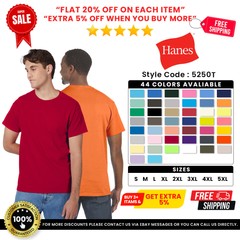 Hanes 5250T Mens Short Sleeve Comfort Soft Authentic-T Crew Neck T-Shirt