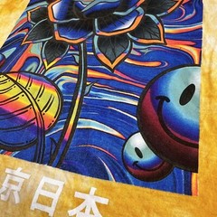 DRIP T-Shirt Men’s LARGE Yellow Tie Dye Rose Smiley Face Psychedelic Tokyo Japan