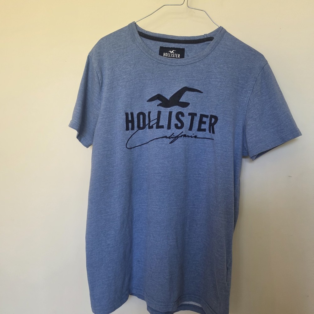 Hollister Logo Graphic Print Crew Neck Short Sleeve T-Shirt Navy Men’s Size M