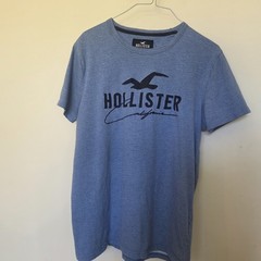 Hollister Logo Graphic Print Crew Neck Short Sleeve T-Shirt Navy Men’s Size M