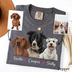 Personalized Pet Photo Comfort Tee Custom Dog Cat Lover