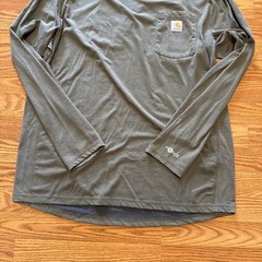 Carhartt Force Olive Relaxed Fit Pocket Crew Neck Long Sleeve T-Shirt Men’s L