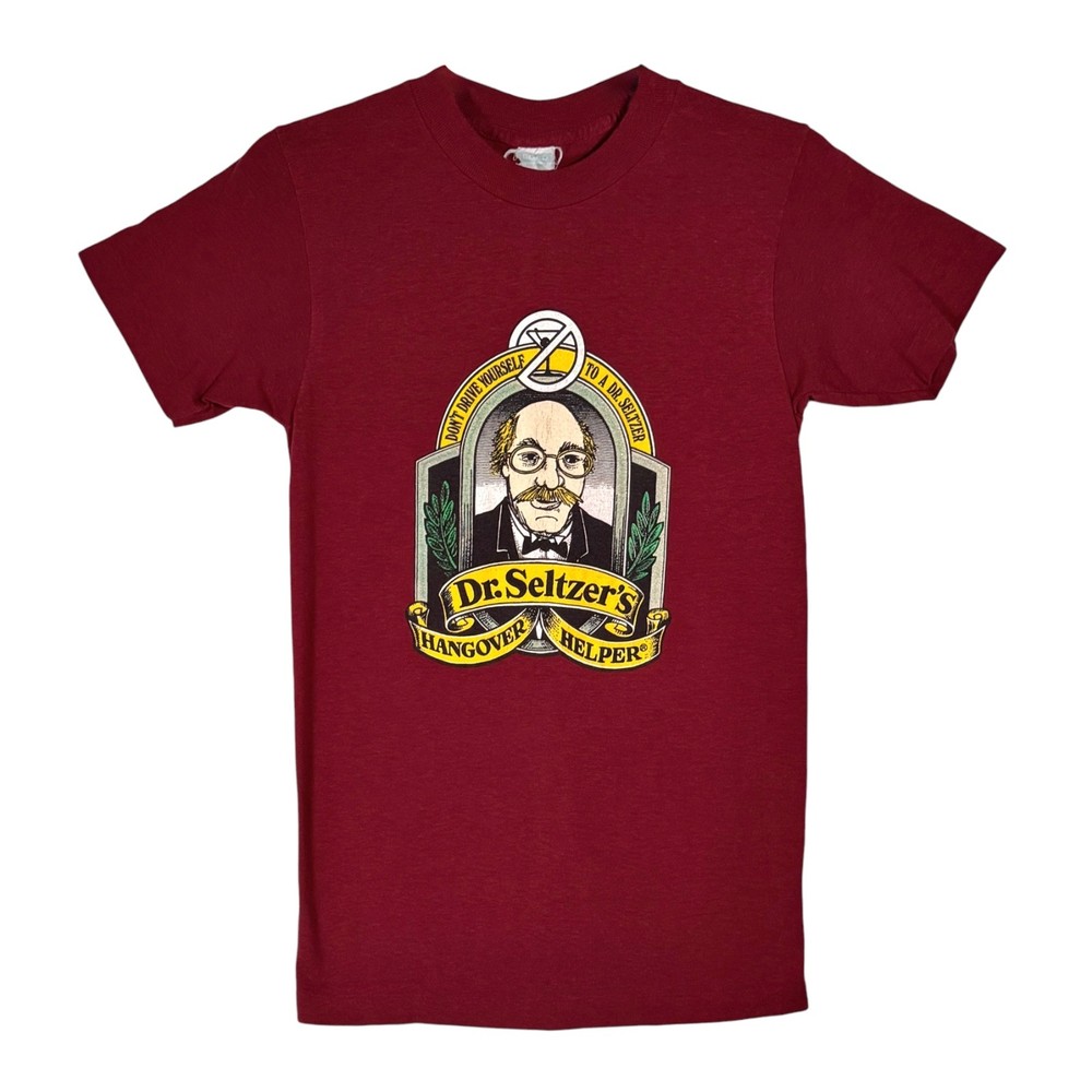 Vintage Single Stitch Graphic T Shirt S XS Fitted Dr. Seltzer’s Hangover Helper