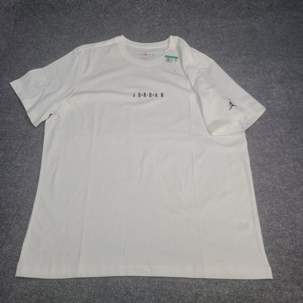 Jordan Shirt Mens XL White Black Embroidered Wordmark Jumpman Logo Nike Air Tee