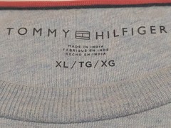 Tommy Hilfiger Men’s Short Sleeve Shirt Pocket Logo Light Blue & Gray XL